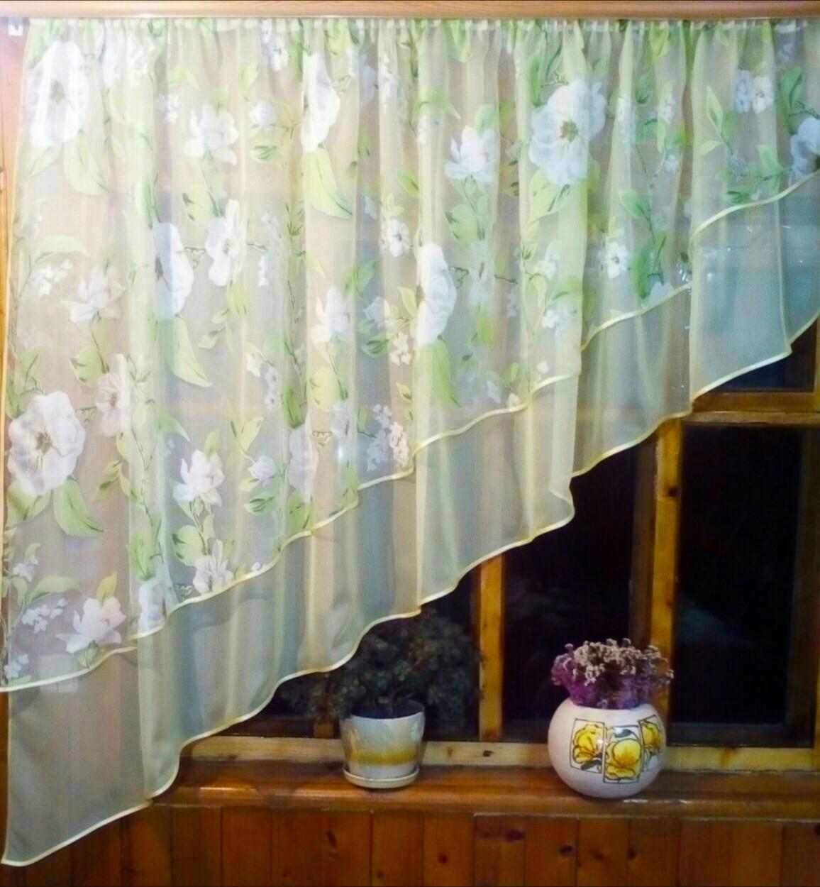 Тюль готовая короткая Ника левая Лунный/Яблочный цвет (1200612506) Тюль готовая короткая Ника левая Лунный/Яблочный цвет (1200612506)