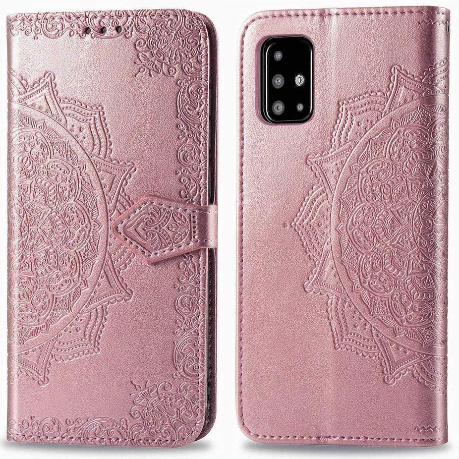 Кожаный чехол (книжка) Art Case с визитницей для Samsung Galaxy A51 Розовый - фото 4