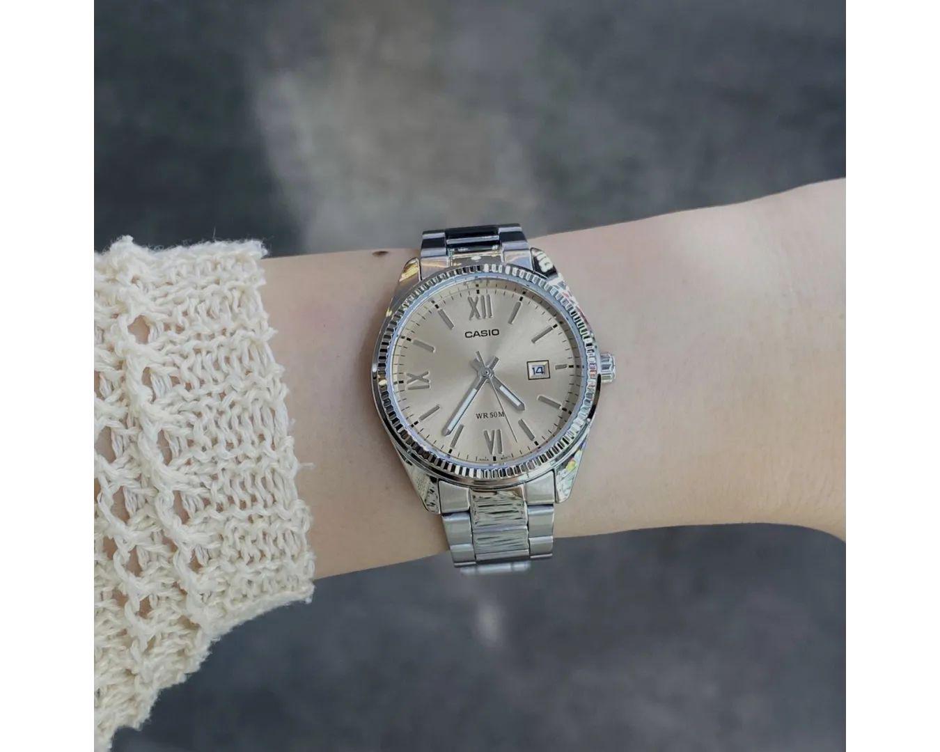 Наручний годинник жіночий Casio LTP-1302DD-4A2 d 30 мм Срібний/Рожевий - фото 2 Наручний годинник жіночий Casio LTP-1302DD-4A2 d 30 мм Срібний/Рожевий - фото 2