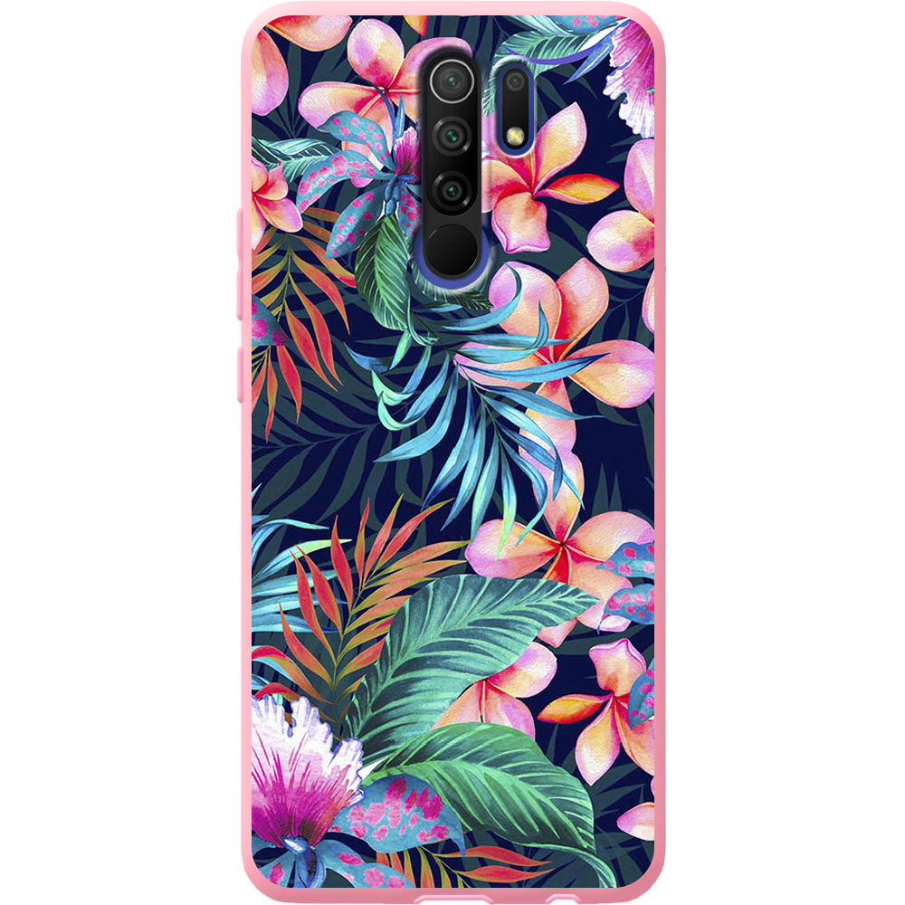 Чохол Boxface Xiaomi Redmi 9 flowers in the tropics Рожевий силікон (40233-up1971-41992)