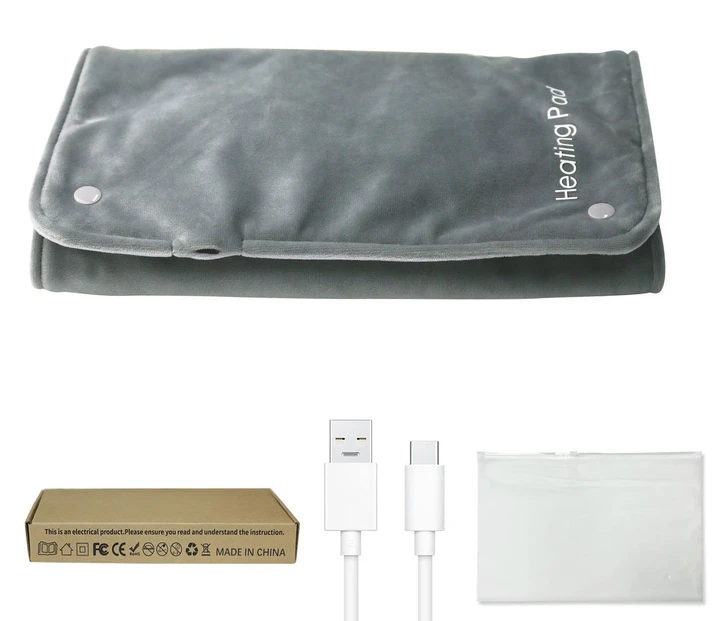 Електрична грілка з USB Type-C підігрівом для рук ніг тіла Сірий (NNCT80)