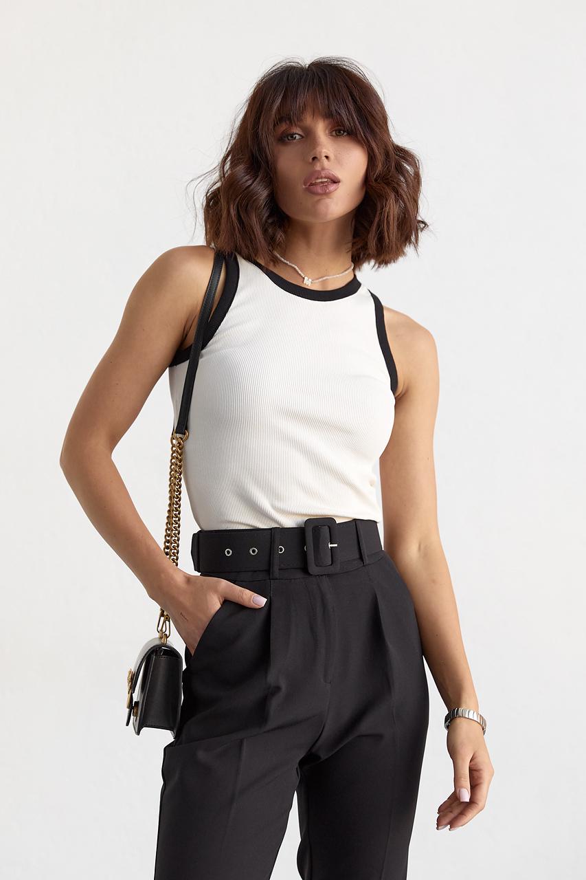 Майка женская в рубчик S Кремовый (10692824) Майка женская в рубчик S Кремовый (10692824)