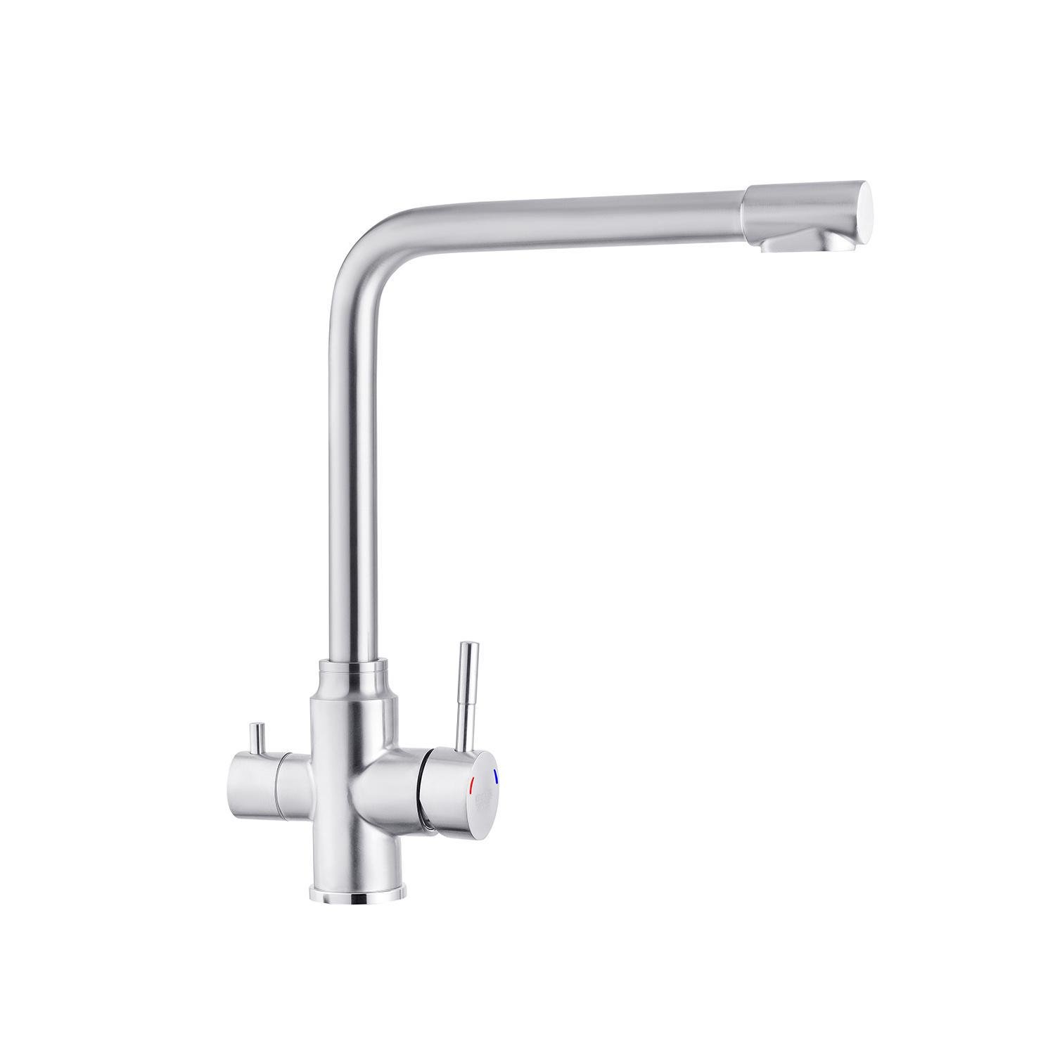 Смеситель для кухни Kroner KRP Edelstahl Klassisch с подключением к фильтру (ESG038)