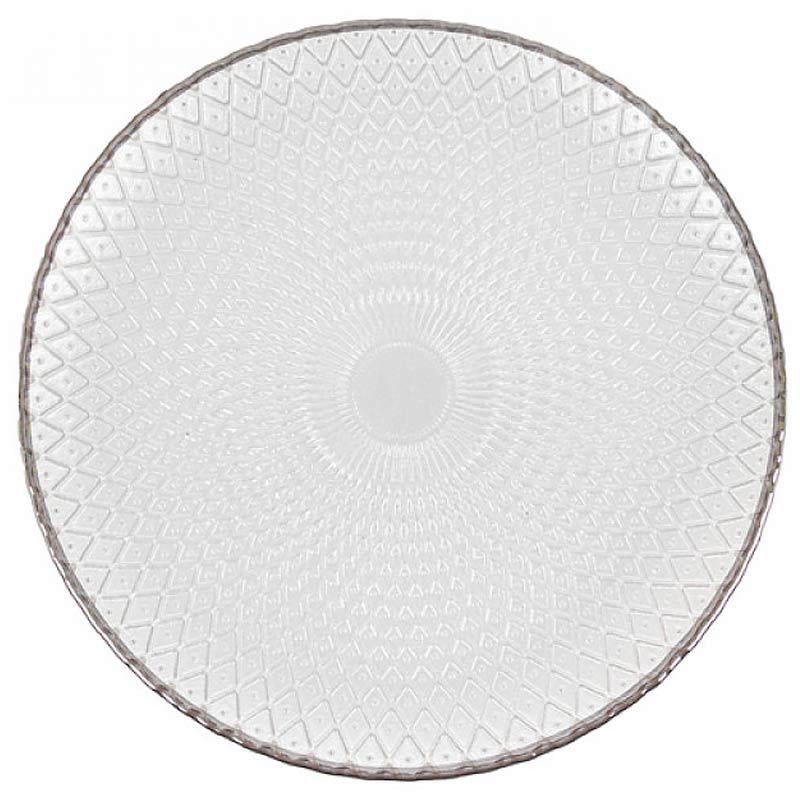Тарелка декоративная подставная стеклянная Light House Иллюзия 27 см Белый (811-017)
