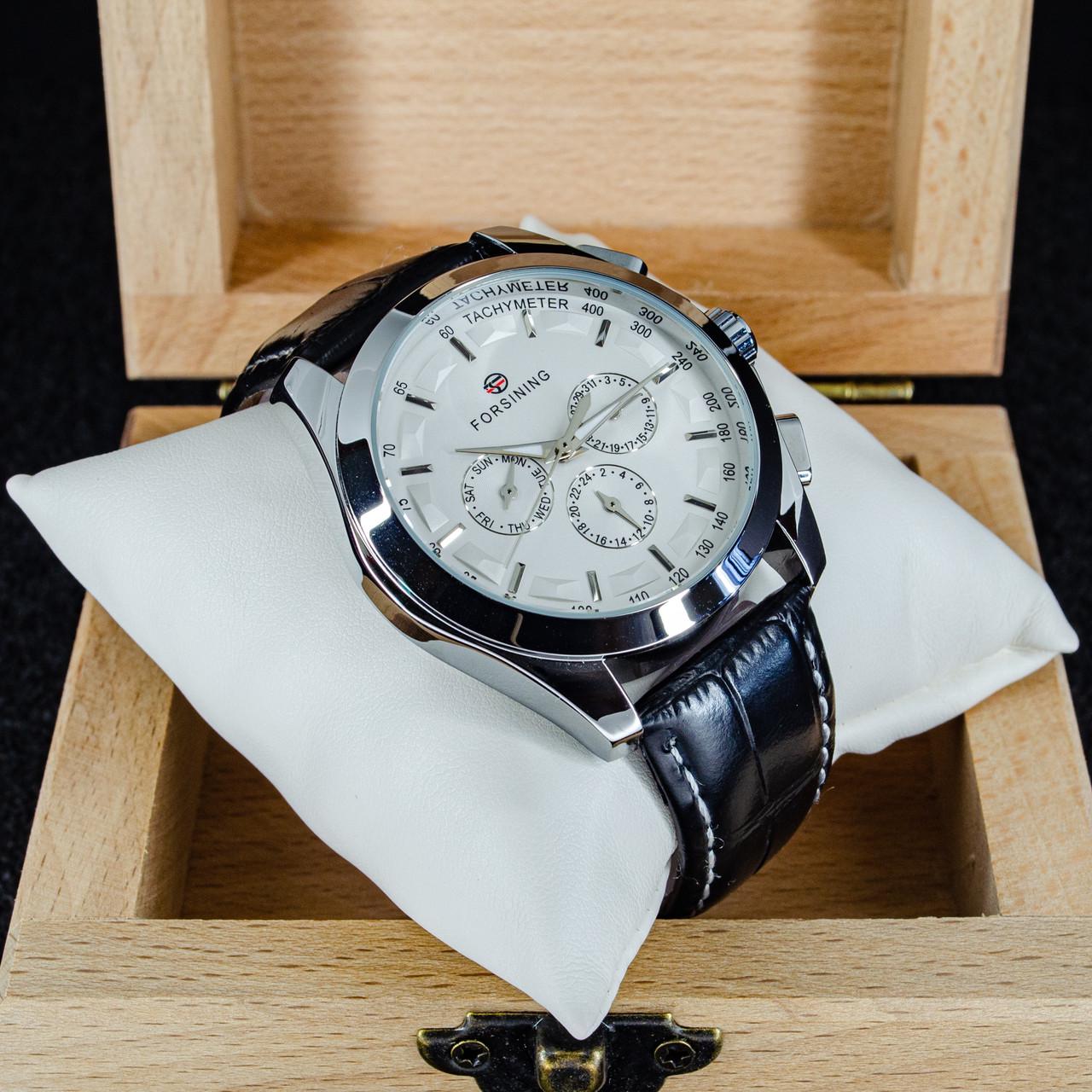 Наручний годинник чоловічий механічний Forsining 6625 з автопідзаводом шкіряний ремінець (1059-0167)