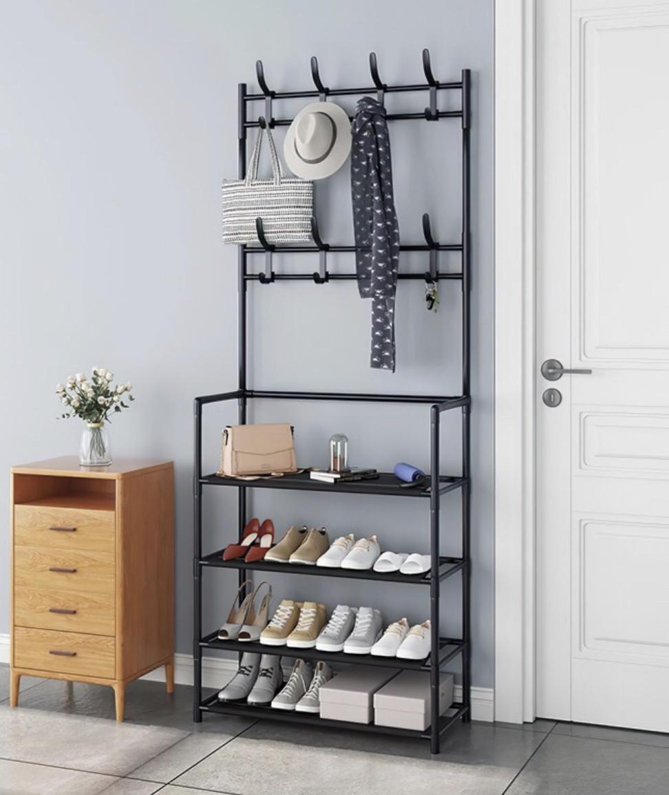 Вішалка для одягу simple floor clothes rack size 60х29,5х151 см Чорний (7095930293)