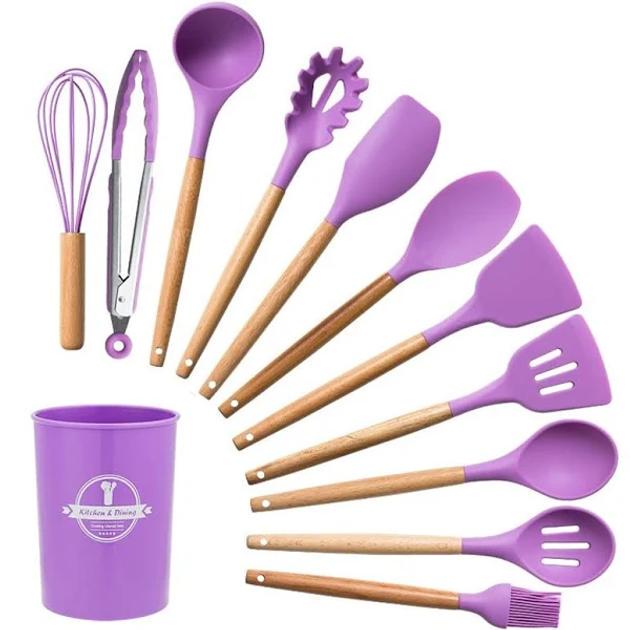 Набор кухонных принадлежностей Kitchen Set RB-2239 силиконовый 12 пр. Фиолетовый (RB2239\4) - фото 9 Набор кухонных принадлежностей Kitchen Set RB-2239 силиконовый 12 пр. Фиолетовый (RB2239\4) - фото 9