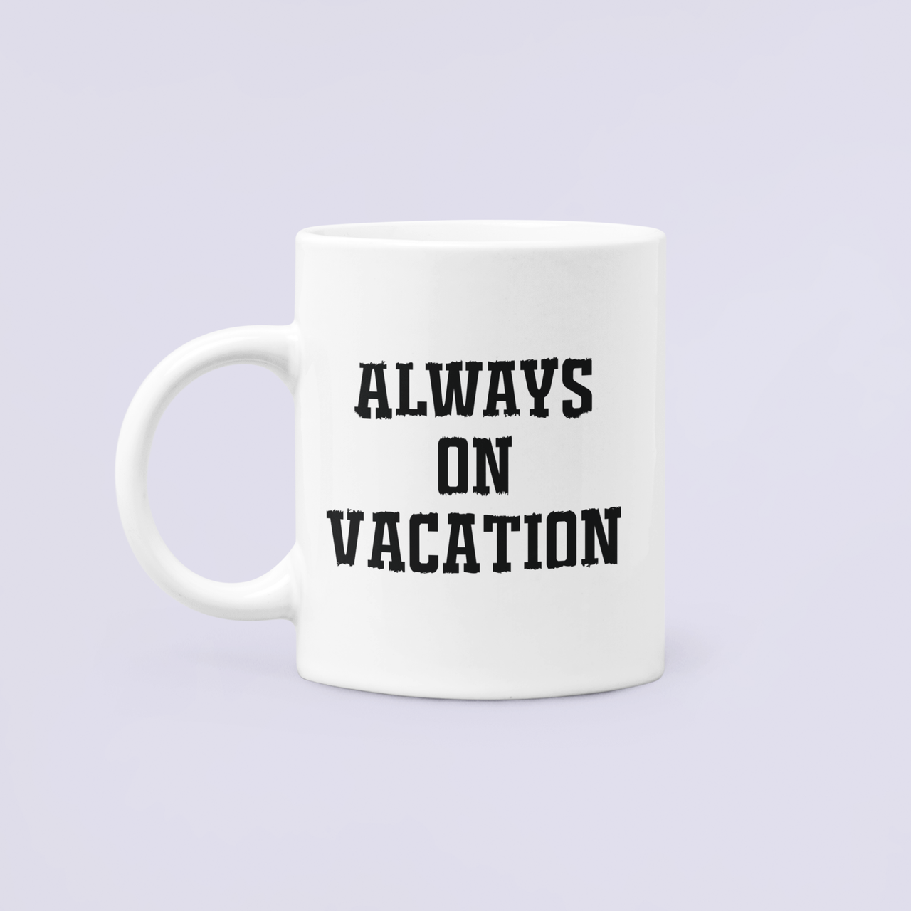 Чашка керамическая с принтом "Always on vacation" 330 мл Белый