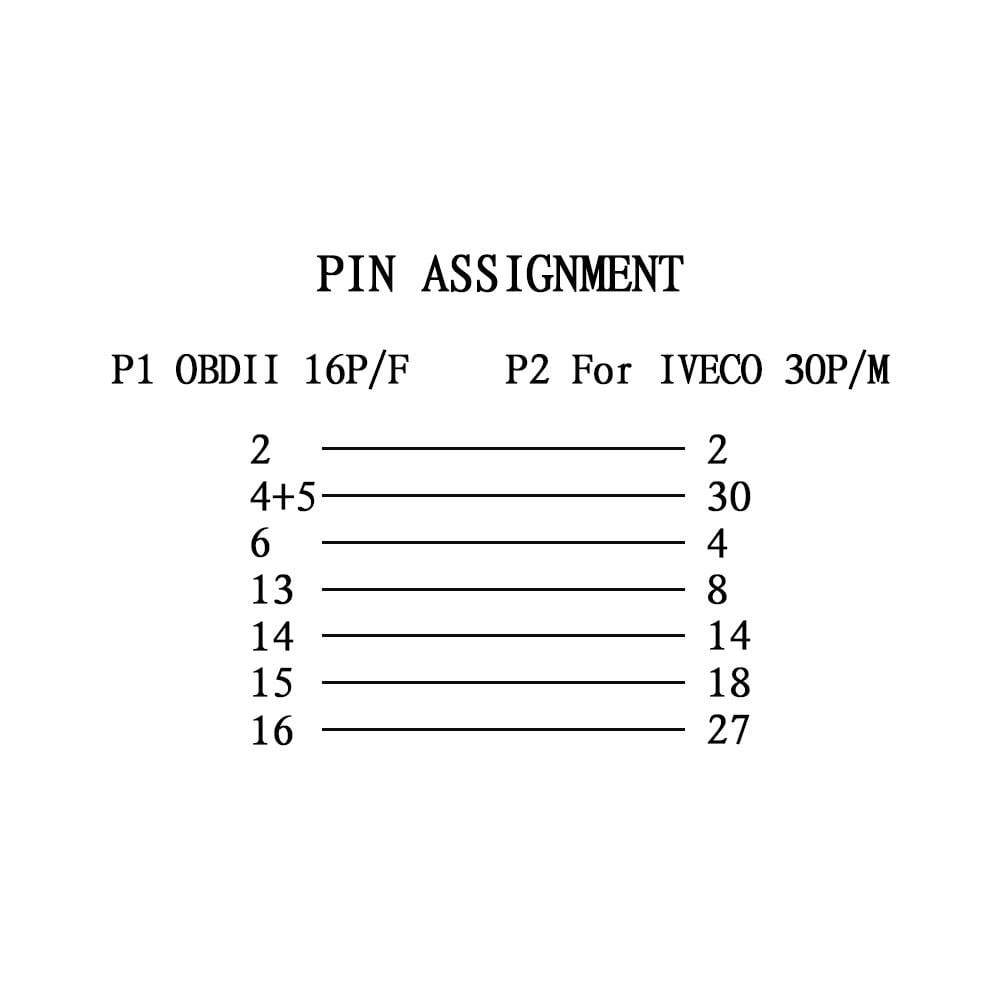 Перехідник Iveco 30 pin на 16 pin OBD2 (1628133313) - фото 7