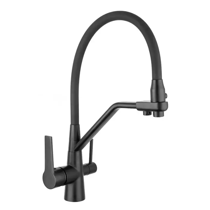 Смеситель для кухни на две воды Frap F4374-6 Черный (1042931)