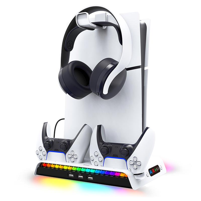 Док-станция iPega PS5 Slim RGB Lights Multi functional charge stand (PG-P5S006) - фото 4