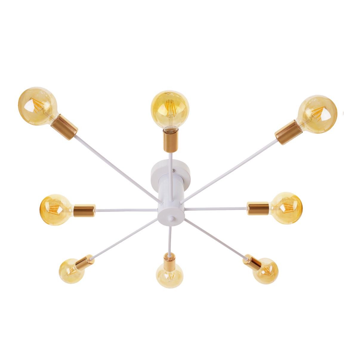 Современная стильная люстра на 8 лампочек лофт Brille BR-01 605C/8 E27 WH/G