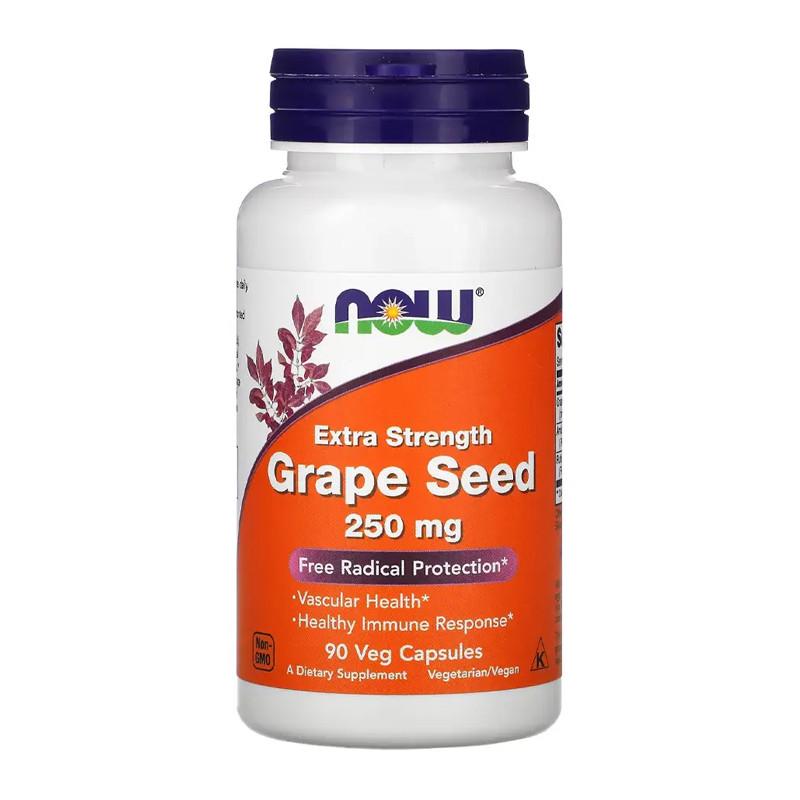 Екстракт виноградних кісточок NOW Grape Seed Extra Strength 250 мг 90 капс. (18872-01)