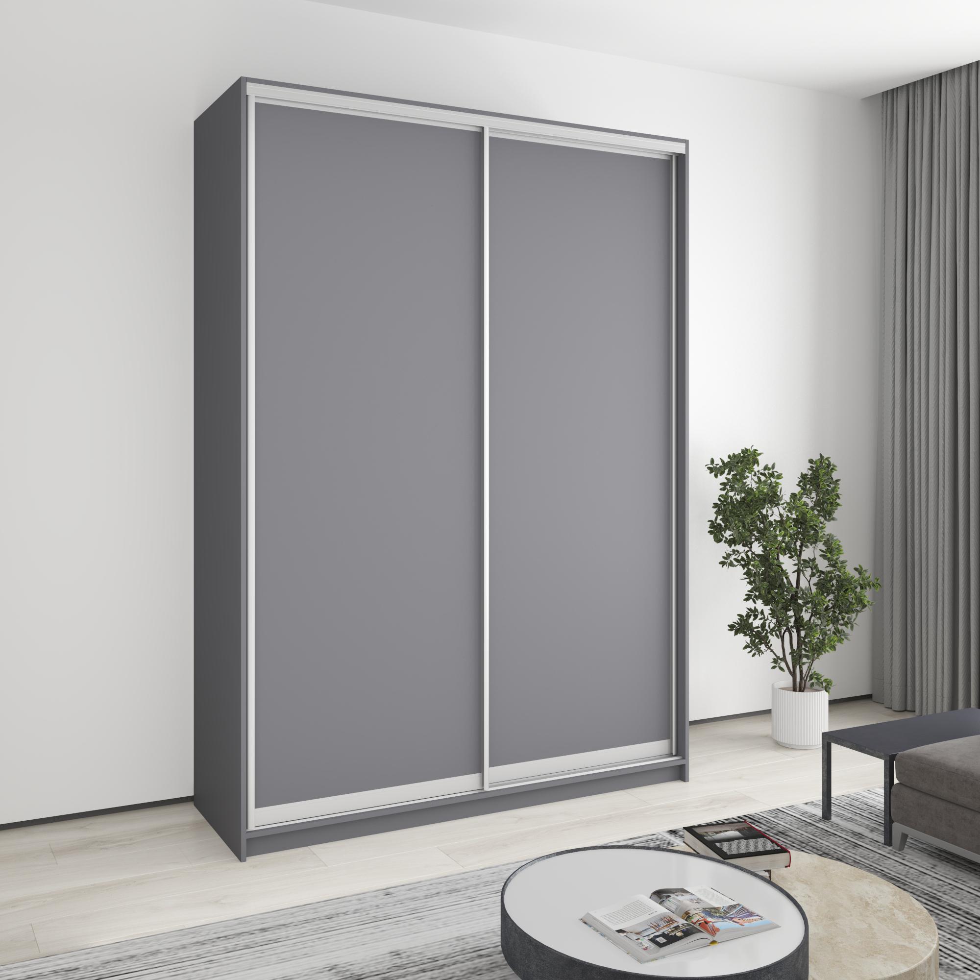 Шкаф-купе двухдверный MebelStar Комбо AL 2 ДСП 170x45x240 см Антрацит (MBS-4046)
