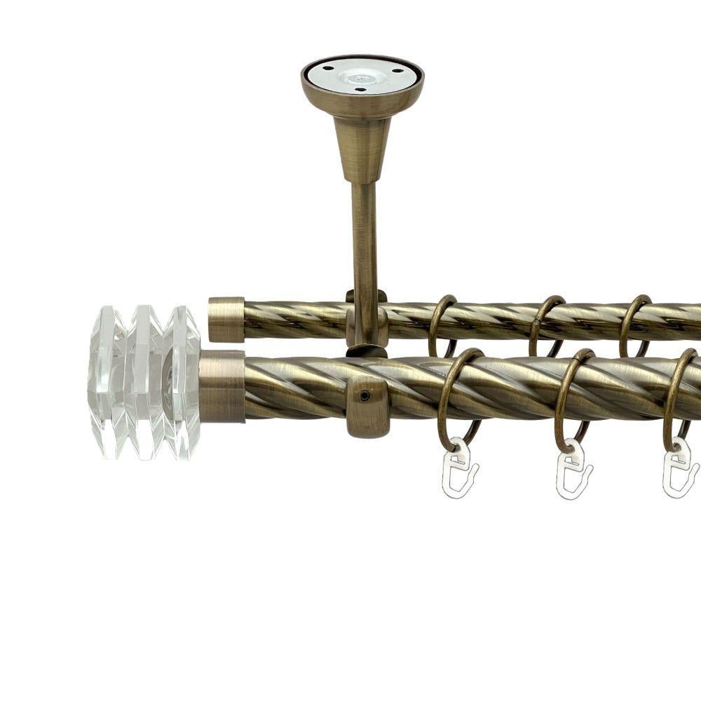 Карниз Orvit Милиора двухрядный скрученный 240 см Антик (00-00019000)