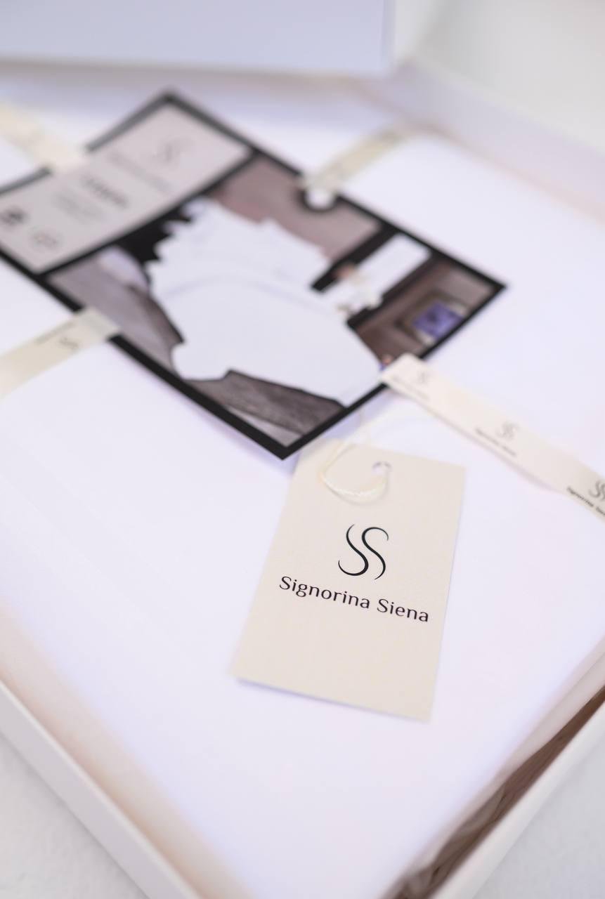 Комплект постельного белья Signorina Siena из страйп-сатина евро 50х70 см/70х70 см Белый (001E) - фото 2
