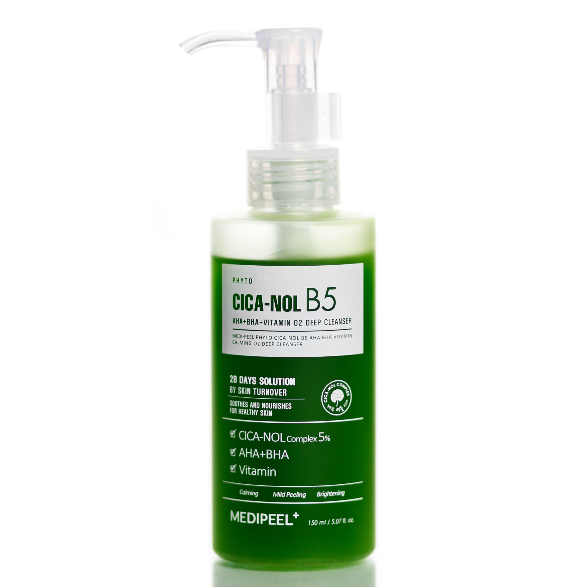 Гель-пенка для лица кислородная очищающая Medi Peel Phyto Cica-Nol B5 AHA BHA Vitamin Calming O2 Deep Cleanser 150 мл