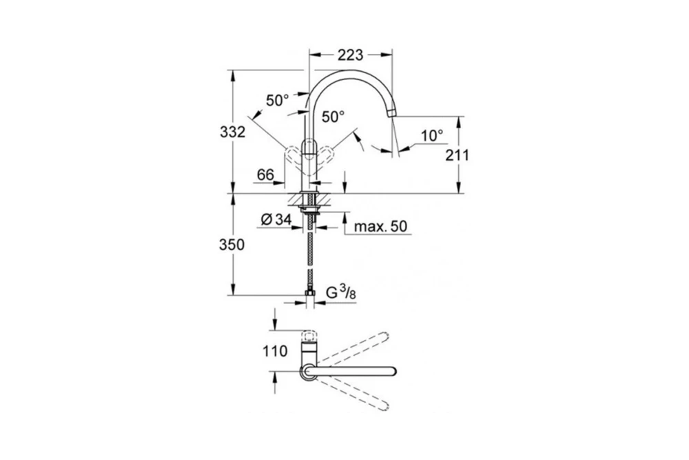 Змішувач для кухні Grohe BauLoop 31368000 (374015) - фото 3