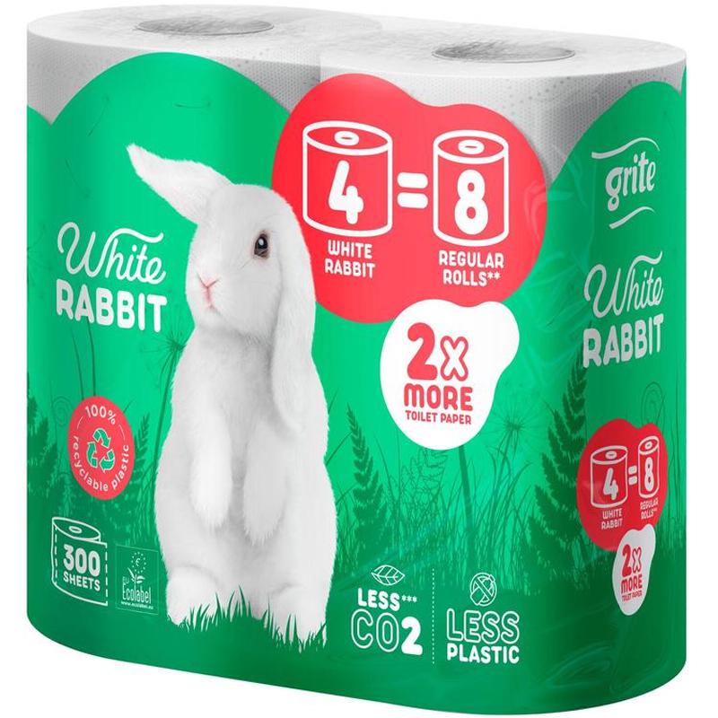 Туалетний папір GRITE White Rabbit тришаровий 14 шт. х 4 рул. 33 м (18527)