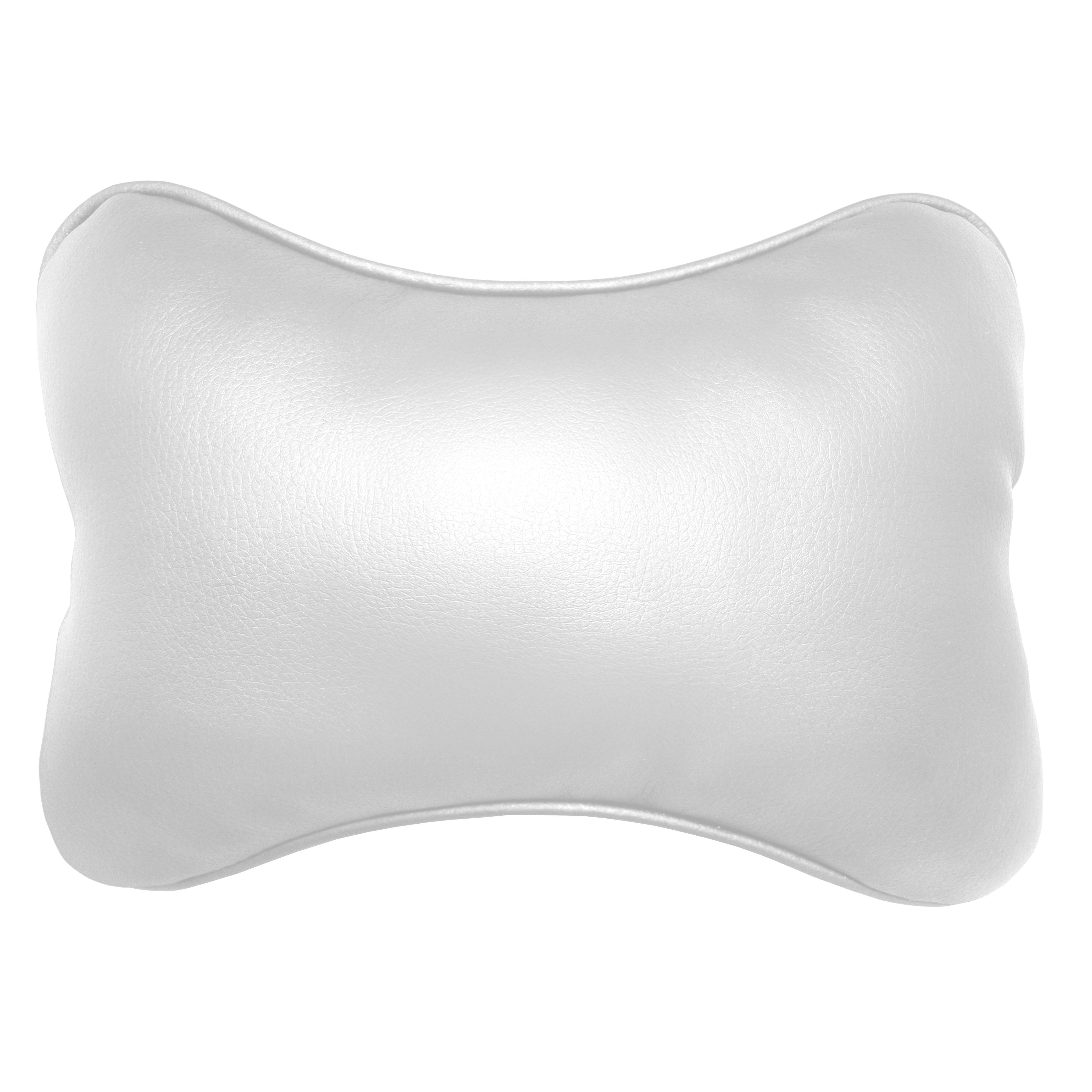 Подушка автомобильная Avtolife для шеи из экокожи Белый (AVT-LWH-01) - фото 1