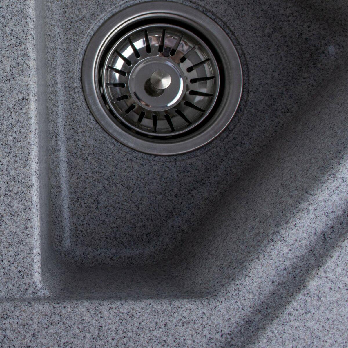 Мойка для кухни гранитная Platinum 9950 PANDORA Серый (9050-10) - фото 4 Мойка для кухни гранитная Platinum 9950 PANDORA Серый (9050-10) - фото 4