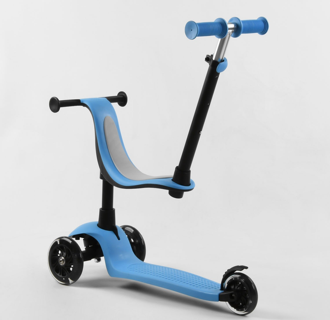 Самокат трехколесный Best Scooter PL-422/4 колеса PU со светом/сиденья/родительская ручка (25281650) - фото 2