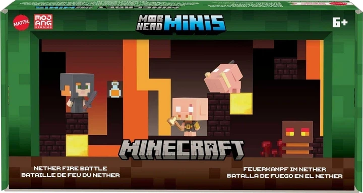 Набор фигурок Майнкрафт Огненная битва в Нижнем мире Mattel Minecraft Mob Head Minis Fire Battle 4 шт. 5 см (SKU-238) Набор фигурок Майнкрафт Огненная битва в Нижнем мире Mattel Minecraft Mob Head Minis Fire Battle 4 шт. 5 см (SKU-238)