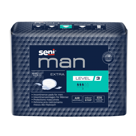 Прокладки урологические для мужчин SeniI Man Extra Level 3 15 шт. Прокладки урологические для мужчин SeniI Man Extra Level 3 15 шт.