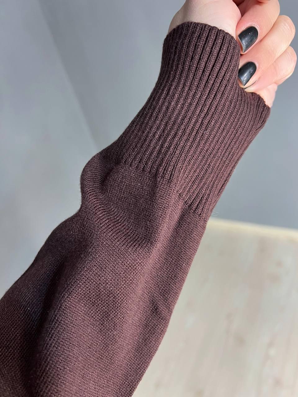 Светр жіночий A-N 2609 базовий тонкий Ведмедик середня довжина OS Червоний/Коричневий (3739) - фото 4 Светр жіночий A-N 2609 базовий тонкий Ведмедик середня довжина OS Червоний/Коричневий (3739) - фото 4