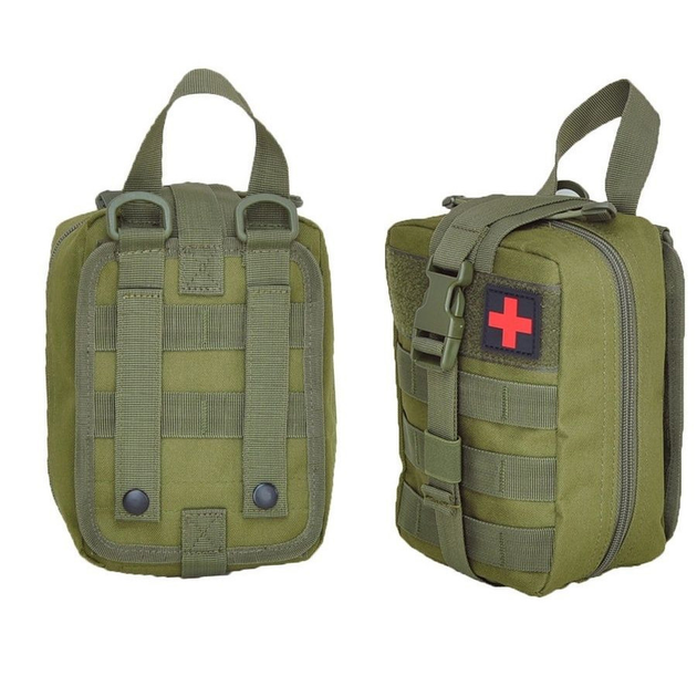 Подсумок аптечка 21х16х8 см MOLLE Олива (2073) - фото 5