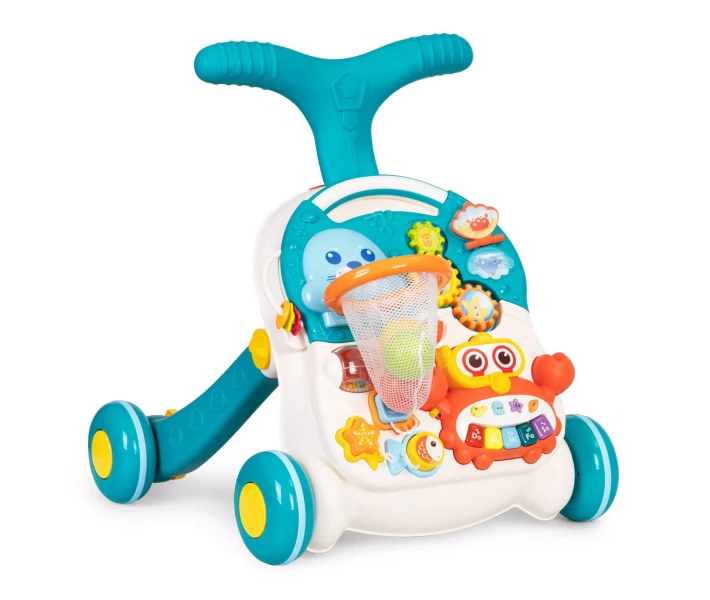 Ходунки-каталка детские музыкальные Limo Toy HB 0008 AB 2в1 из пластика с развивающим столиком 47х47х44 см Синий (150-7-HB 0008 AB.1)