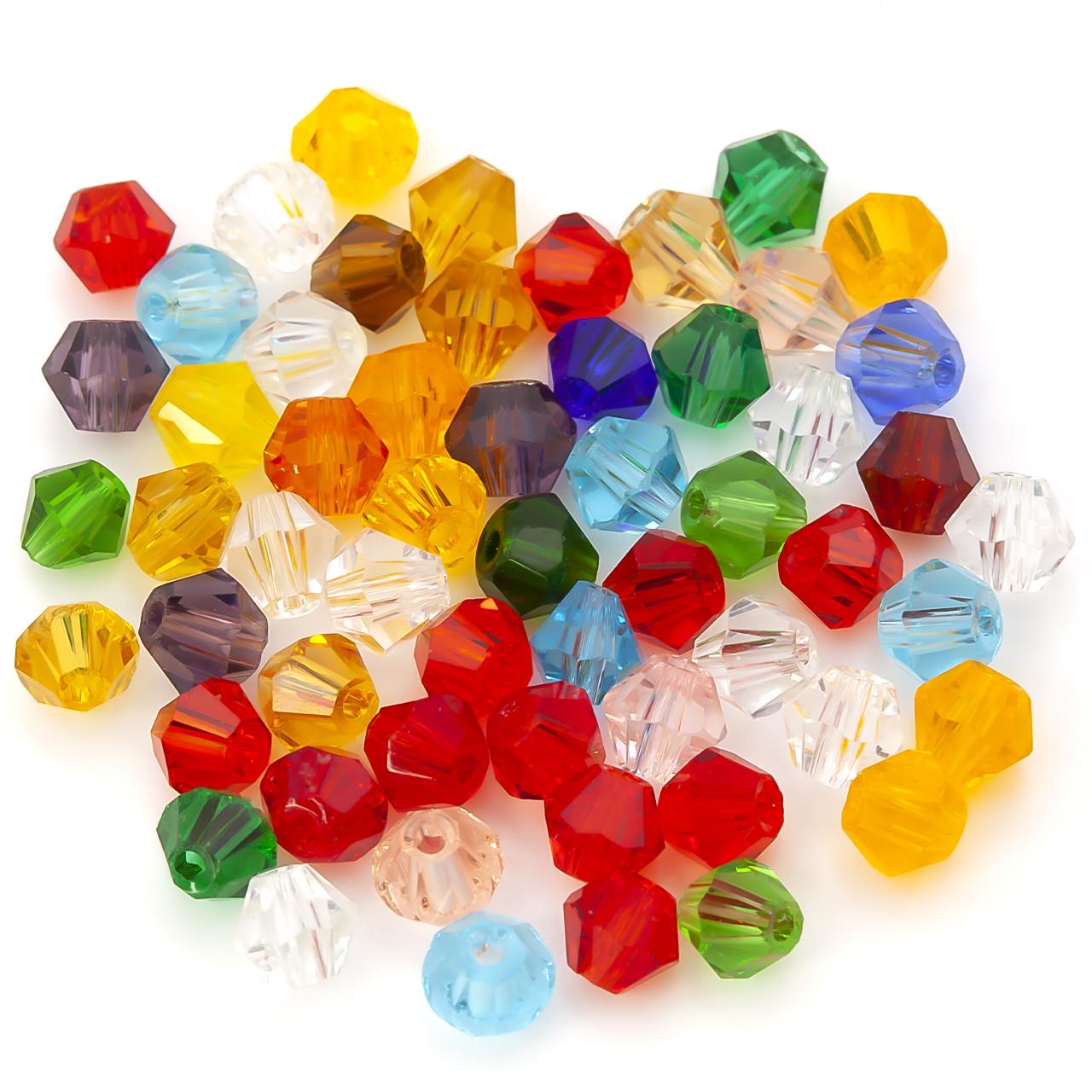 Намистини кришталеві Біконус 4х4,2 мм 95 шт. Різнобарвний (БІ0004к52)