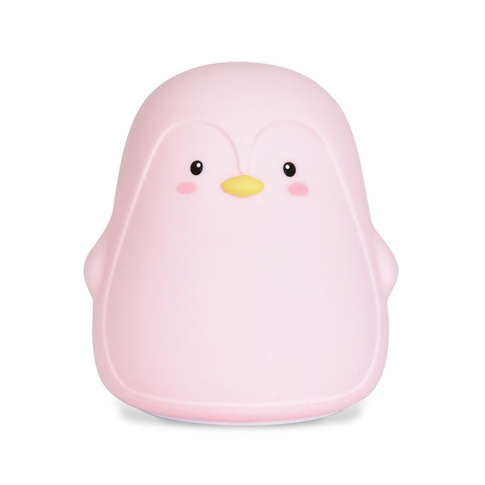 Детский ночник Dream Пингвин силиконовый 7 LED цветов сенсорный Розовый