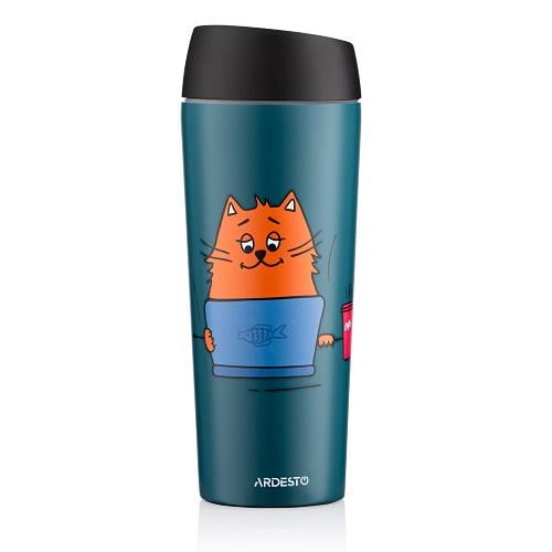 Термокружка Ardesto Coffee Time Red Cat AR2645CG 450 мл Синий - фото 1 Термокружка Ardesto Coffee Time Red Cat AR2645CG 450 мл Синий - фото 1