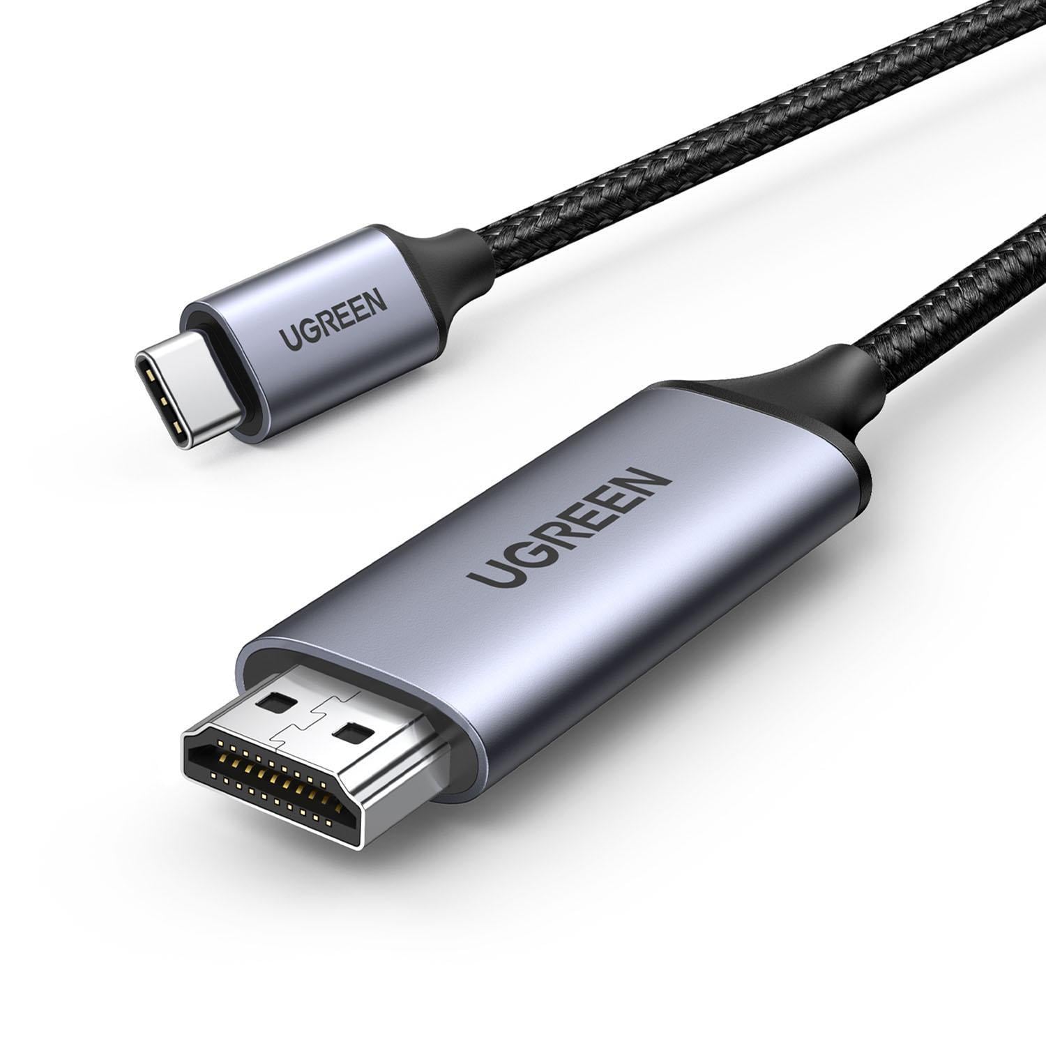 Кабель USB-C на HDMI UGREEN 2 м 4K 60Hz Thunderbolt 3/4 нейлоновая оплетка алюминиевый корпус Серый (29516545)