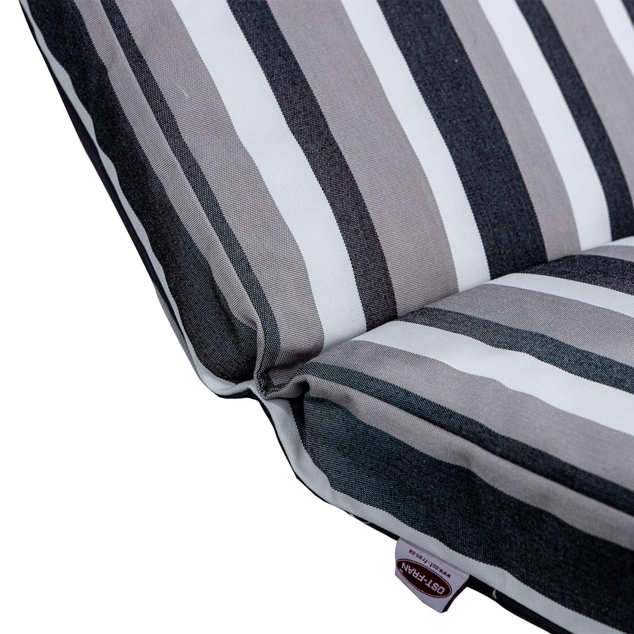 Матрац для шезлонга Ost-Fran CLEO смугастий 1221 192x60х8 см Чорно-сіро-білий (3763) - фото 3 Матрац для шезлонга Ost-Fran CLEO смугастий 1221 192x60х8 см Чорно-сіро-білий (3763) - фото 3