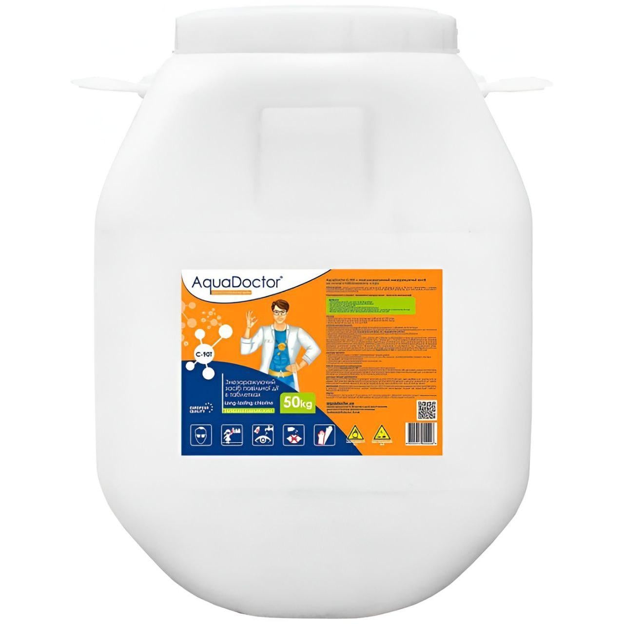 Дезінфектант AquaDoctor C-90T A02490 50 кг повільний хлор у таблетках 200 г (33560248)