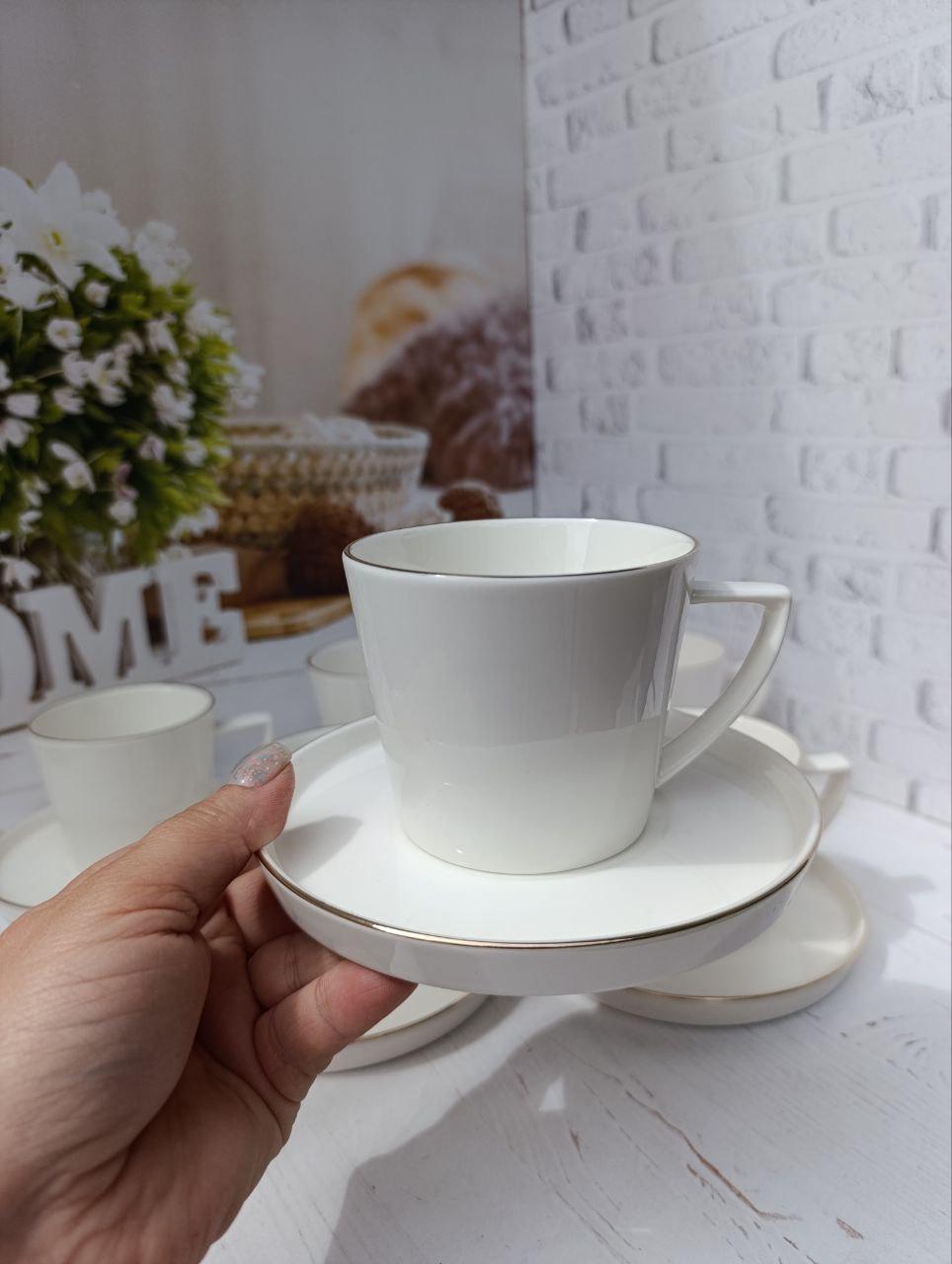 Чайний сервіз SNT Вітрила порцеляна 300 мл 12 предметів Білий (1753-16) - фото 3