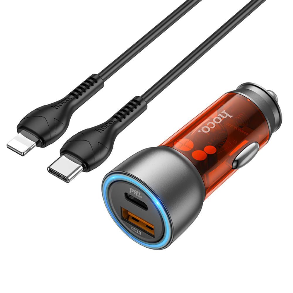 Зарядний пристрій автомобільний Hoco NZ8 Sprinter 43W PD25W+QC3.0 Type-C to Lightning (27666977) Зарядний пристрій автомобільний Hoco NZ8 Sprinter 43W PD25W+QC3.0 Type-C to Lightning (27666977)