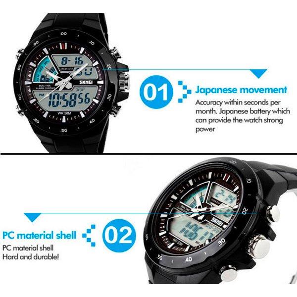 Наручные часы Skmei Shark 1016 с комбинированным циферблатом Black (1037342284) - фото 8 Наручные часы Skmei Shark 1016 с комбинированным циферблатом Black (1037342284) - фото 8