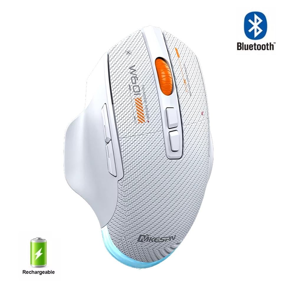 Мышь беспроводная бесшумная MiKESPN W601 с аккумулятором и подсветкой 2,4G Bluetooth White - фото 2