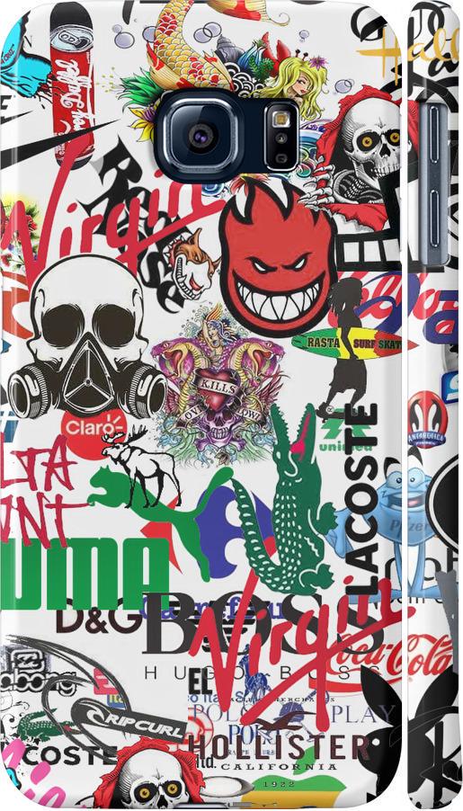 Чехол на Samsung Galaxy S6 G920 Many different logos (4022c-80-42517)