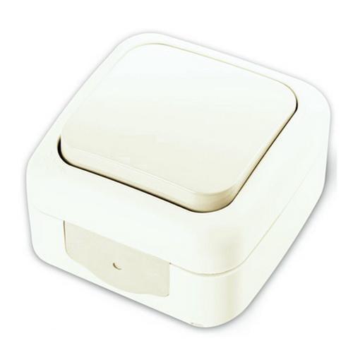 Выключатель одноклавишный Viko Palmiye накладной IP54 Белый (27550388)