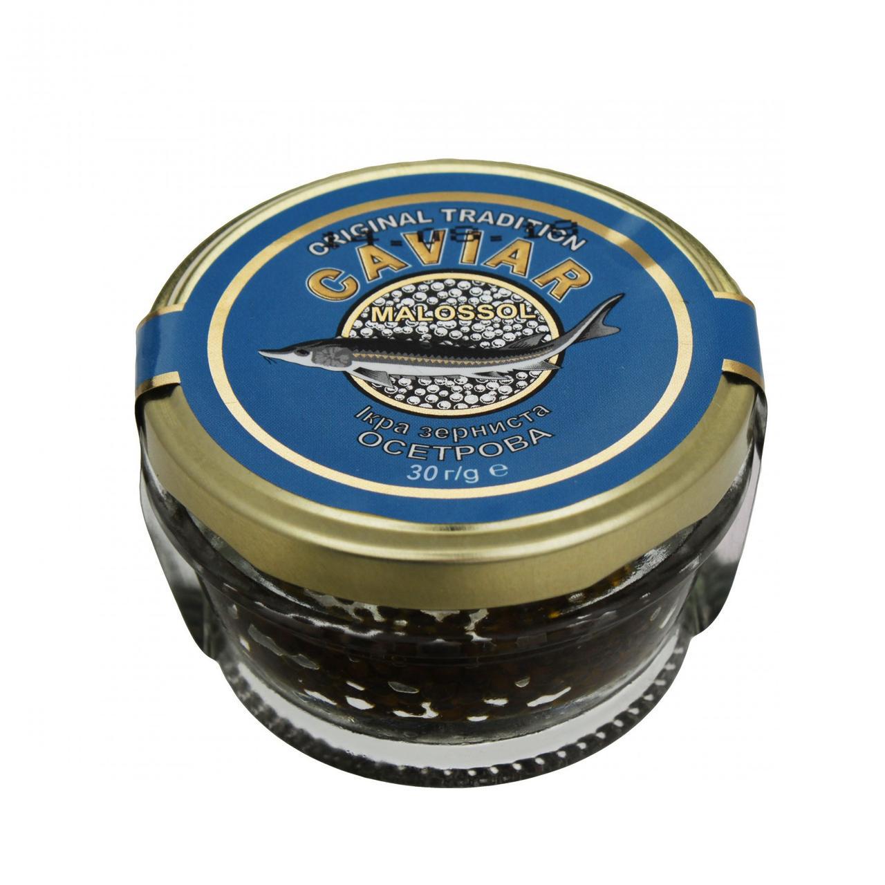 Осетрова ікра чорна зерниста granular black sturgeon caviar 30 г (К4000)