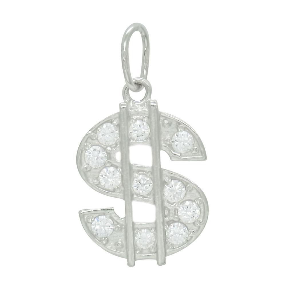Срібний кулон з фіанітами Долар (1370822574)