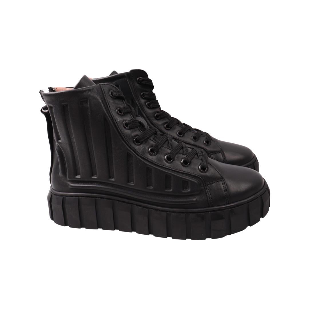 Ботинки женские Aquamarin из кожи р. 38 Черный (2045-22ZHC)