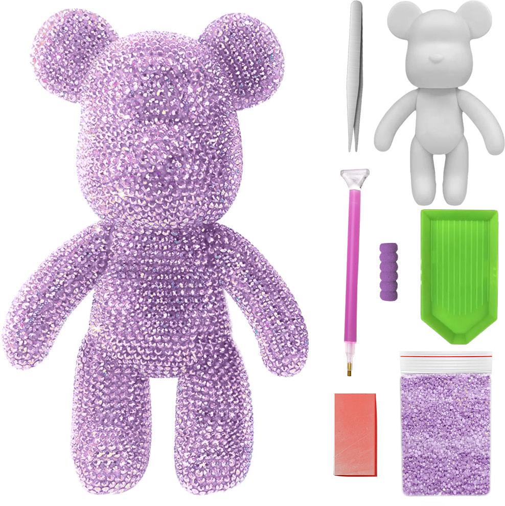 Алмазная мозаика SHLab Мишка Голограммные Стразы 33 см Lavender (41372-4E)