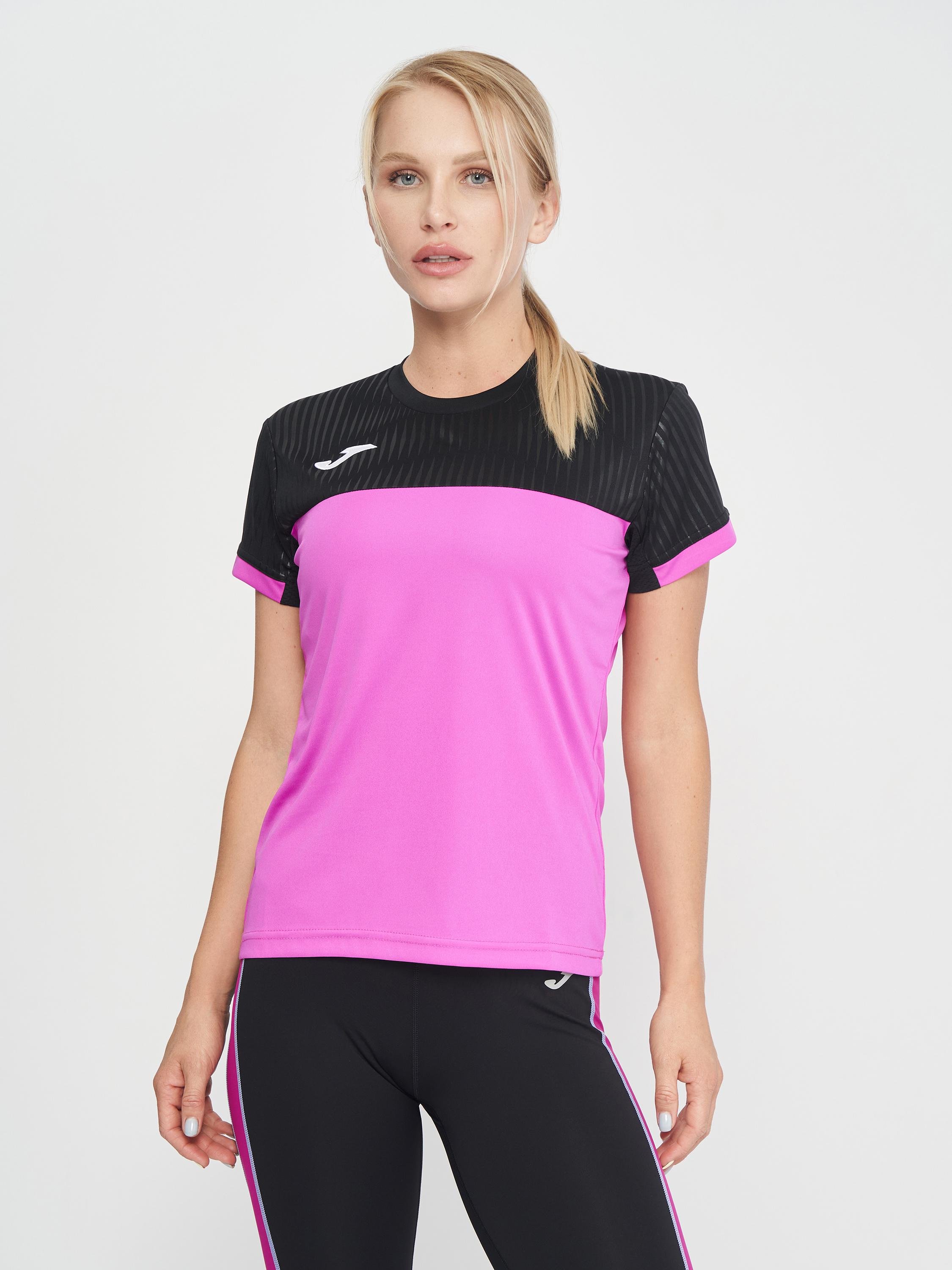 Футболка Joma 901644.030 Montreal Short Sleeve T-Shirt L Fluor Pink/Black (8445456401643)