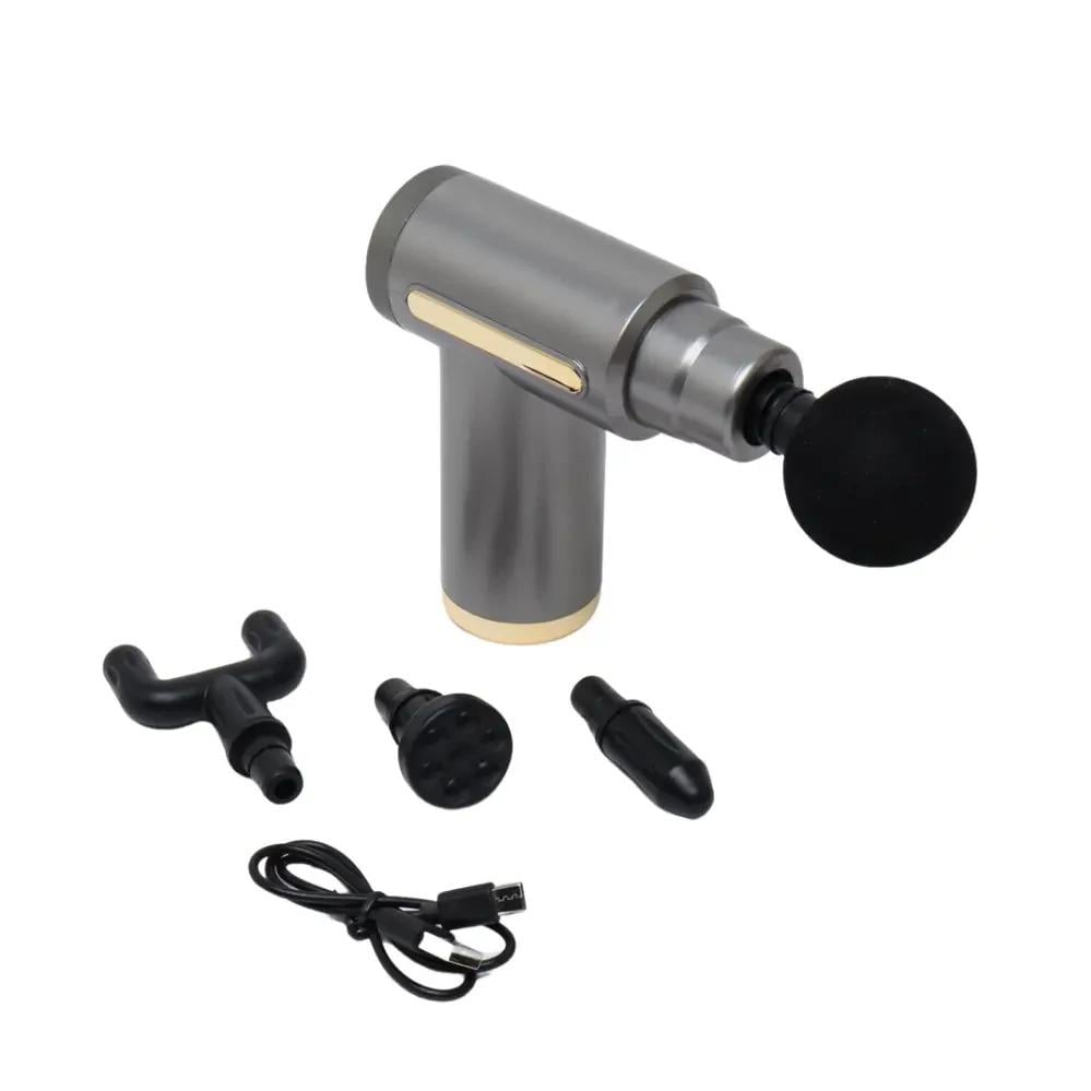 Массажер перкуссионный аккумуляторный Massage Gun для рук ног шеи 4 насадки (GUN187) Массажер перкуссионный аккумуляторный Massage Gun для рук ног шеи 4 насадки (GUN187)