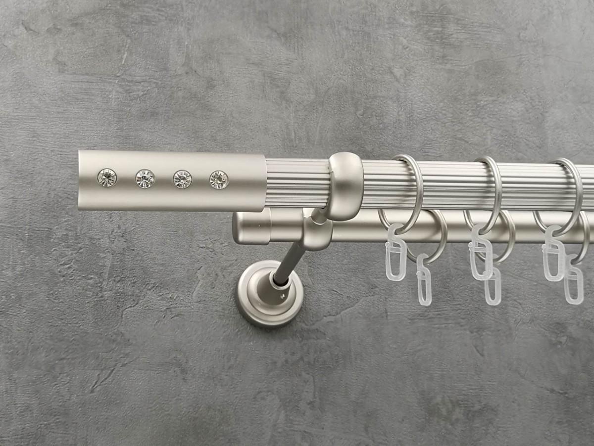 Карниз Quadrum Алюр рифленая штанга двойной открытый 25/19 мм 240 см Сатин (264769491)